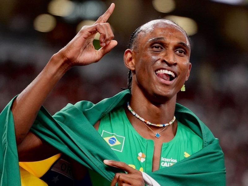 Alison dos Santos, Piu, vence os 300 m com barreiras em Xangai, China: 'Feliz porque estou veloz' (foto: Fernanda Paradizo/CBAt)
